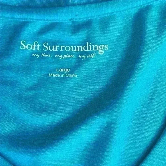 New with tags Soft Surroundings aqua high low tunic L - Picture 4 of 5